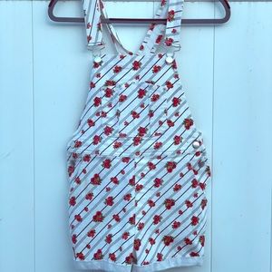 Flower print overalls